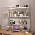 2 Tier White Wood Desktop Bookshelf C241293