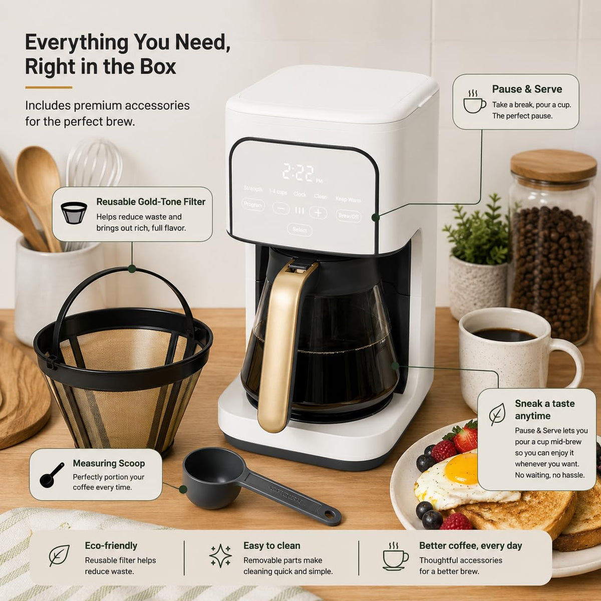 12-Cup Programmable Coffee Maker with Glass Carafe C12505
