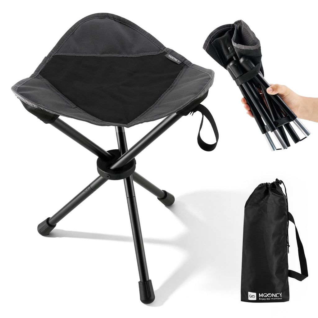 18"×14.5" Aluminum Alloy Folding Camping Stool, Black K3314