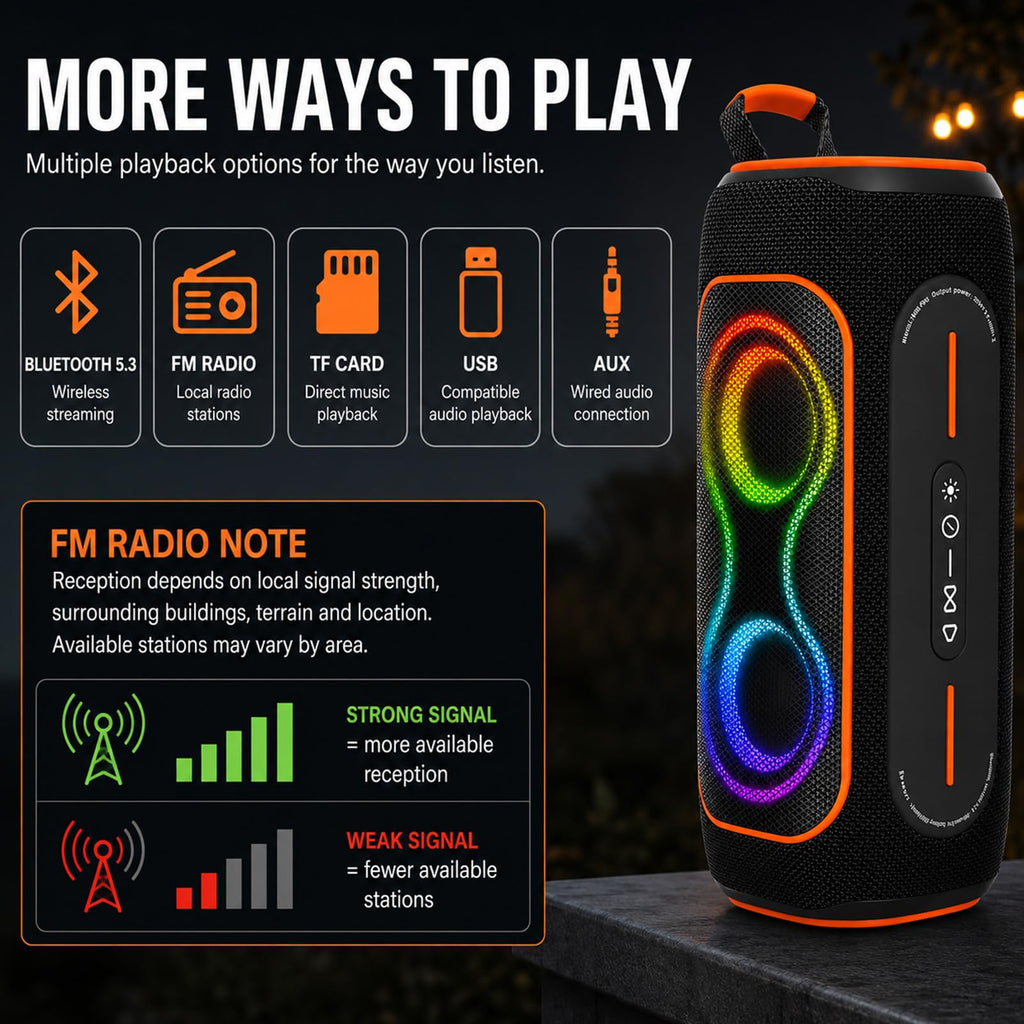 Black 80W Portable Bluetooth Speaker H31101