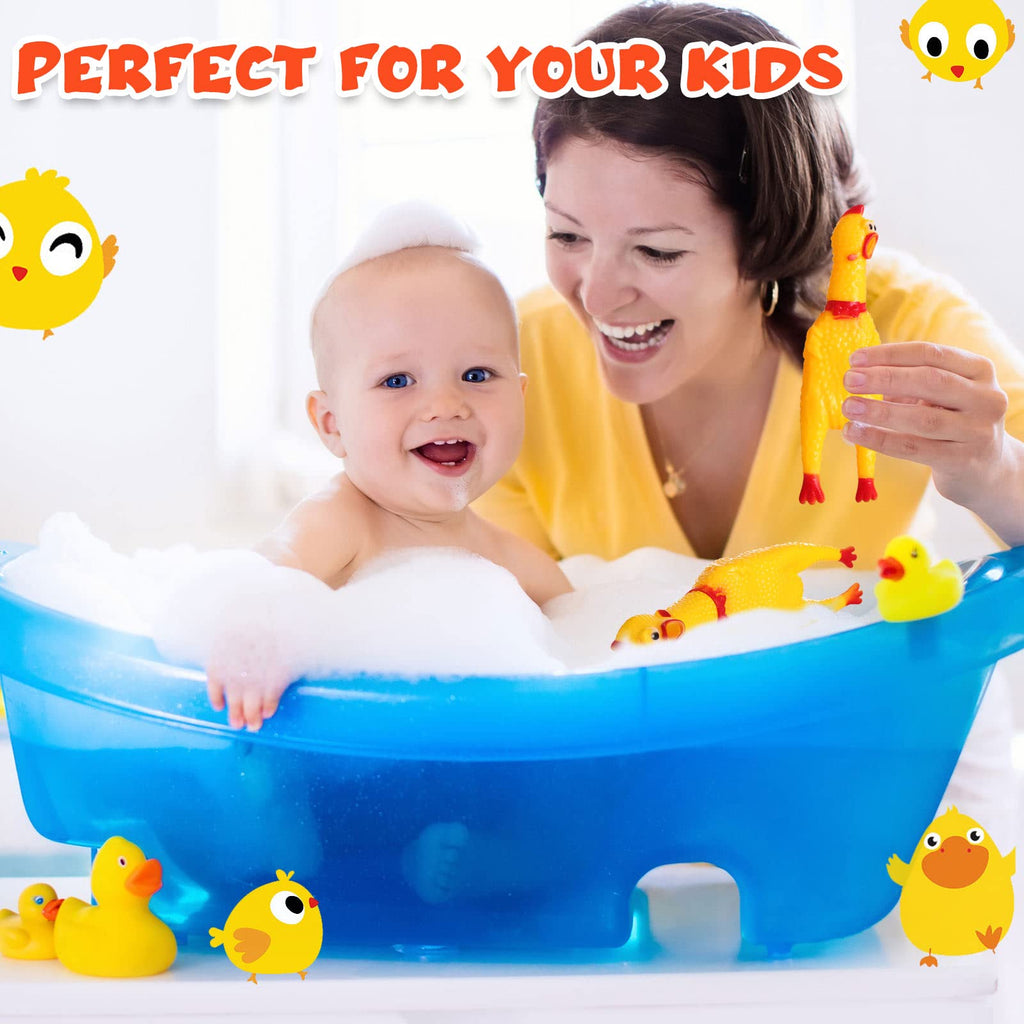 50 Pcs Yellow Rubber Chickens W706