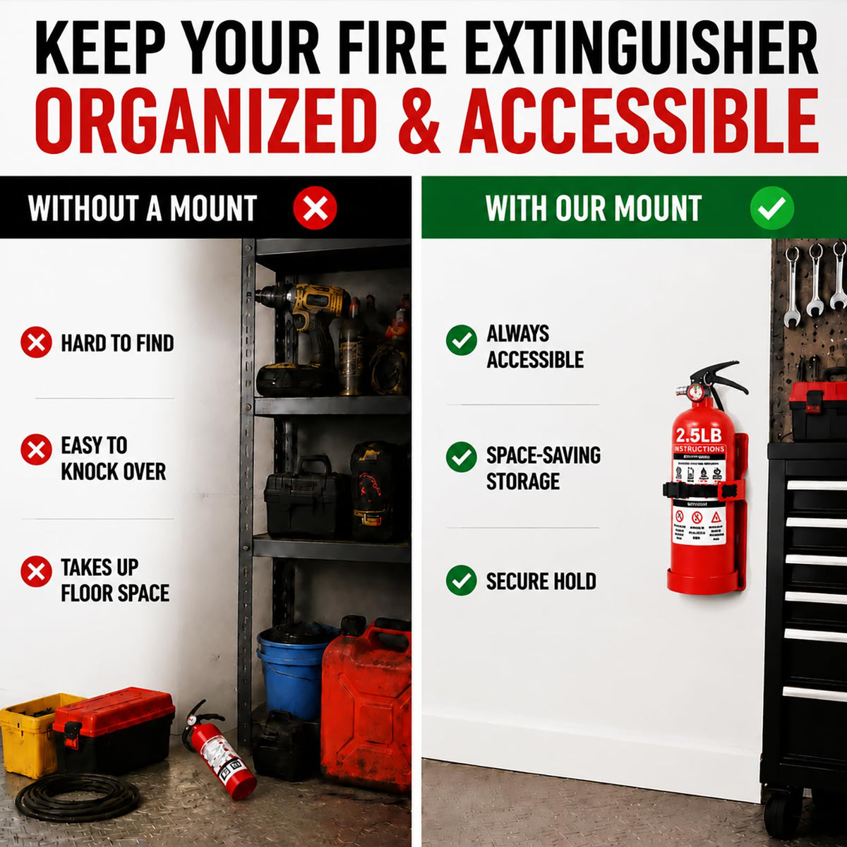 Fire Extinguisher Wall Mount Bracket 2.5 lb 1 Pack X89821