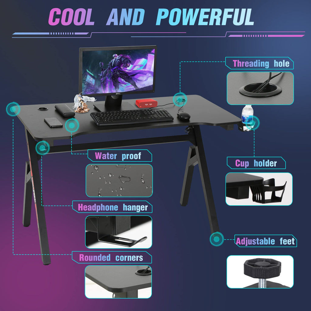 47 Inch Red Gaming Desk with Mouse Pad M2348