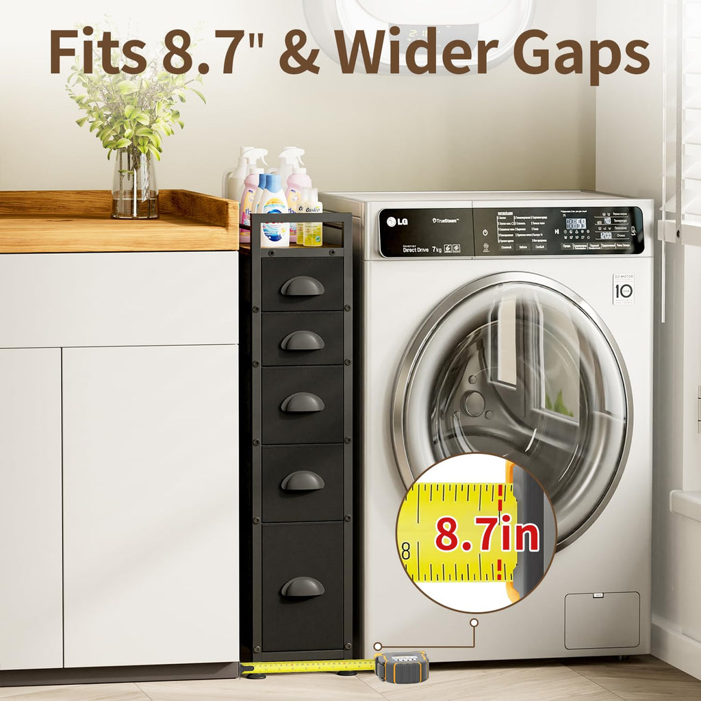 Black Narrow Storage Cabinet Q31740