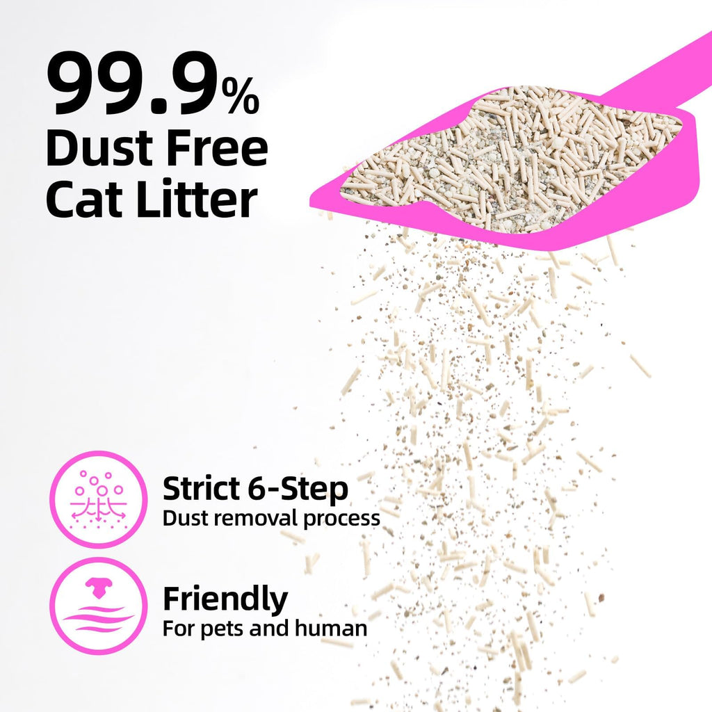 Clumping Cat Litter 99.9% Dust Free Flushable Mixed Tofu and Bentonite Odor Control 16.8lb P393083