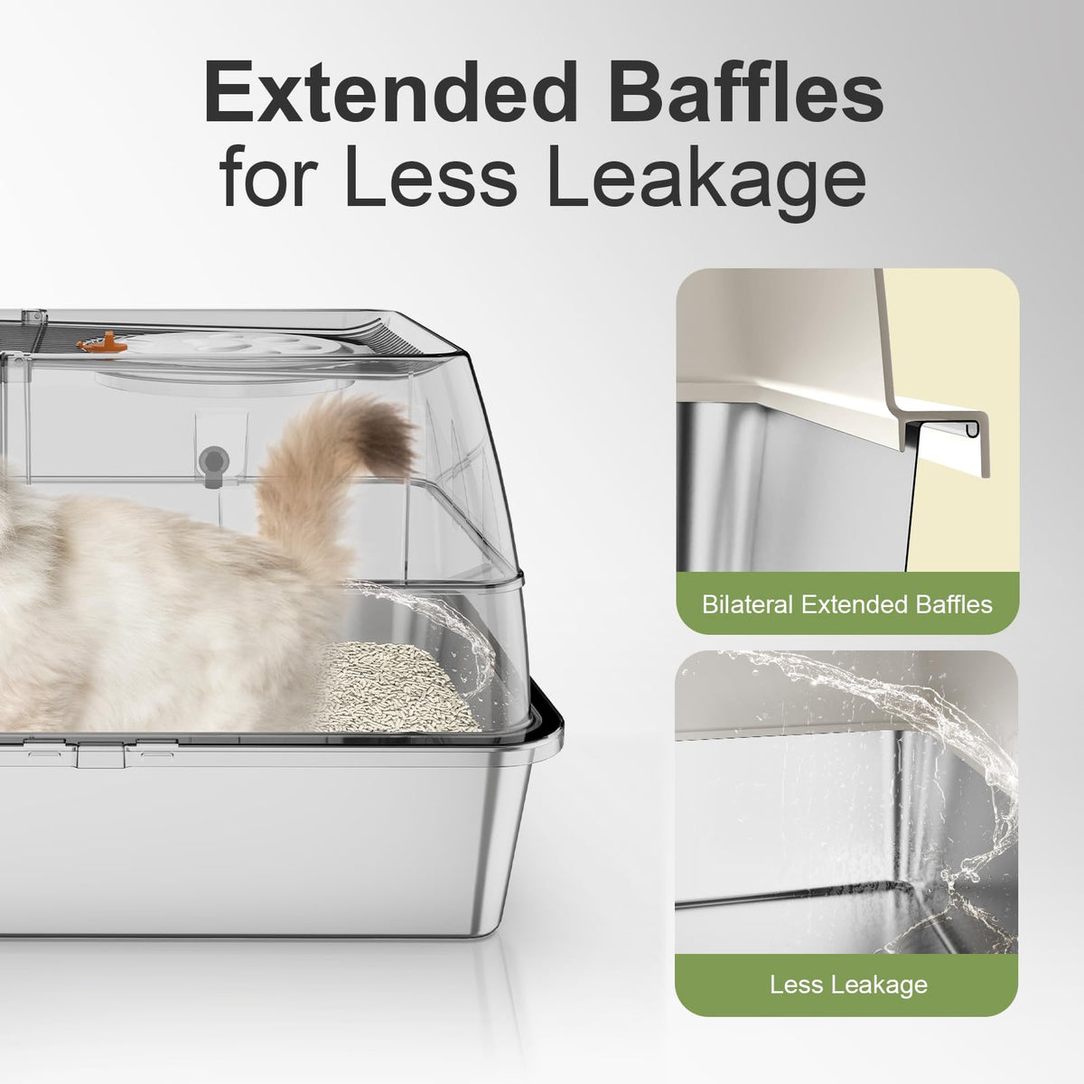XL Stainless Steel Enclosed Litter Box with Lid H589714