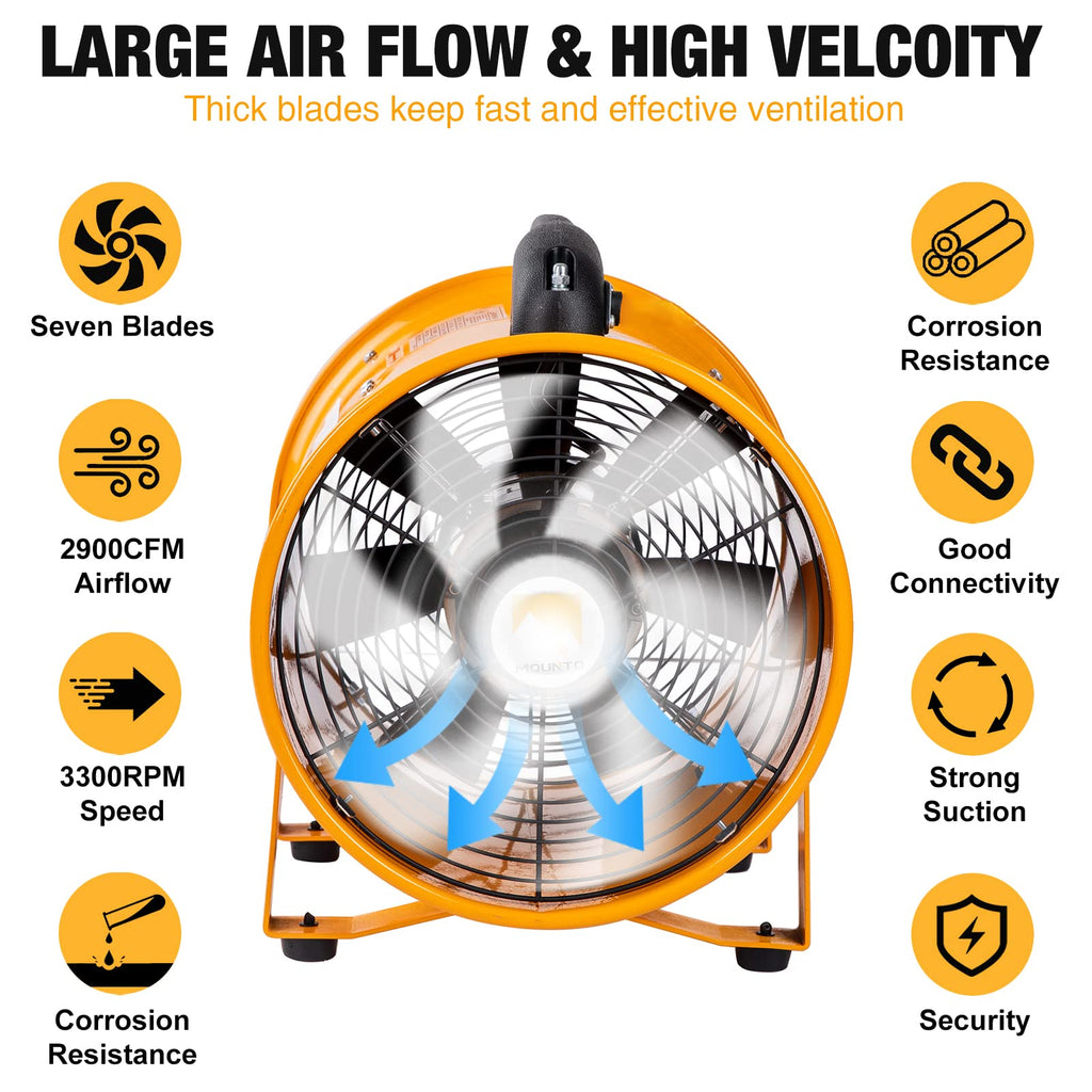 12-Inch Heavy Duty Cylinder Axial Fan with 25-Foot Vinyl Hose P69750