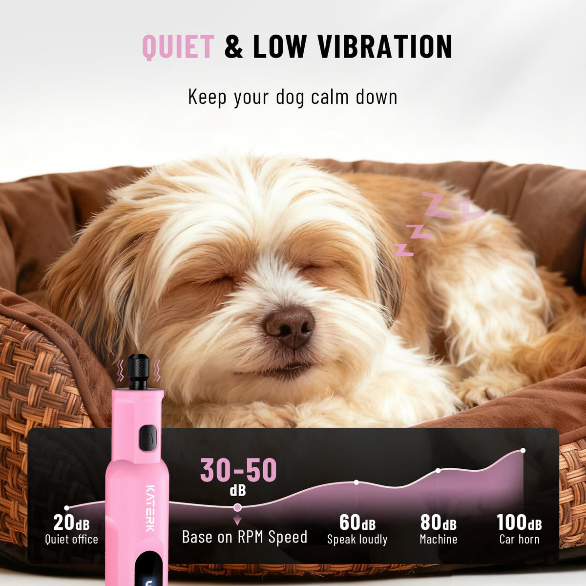 5 Speed Quiet Electric Dog Nail Grinder H855