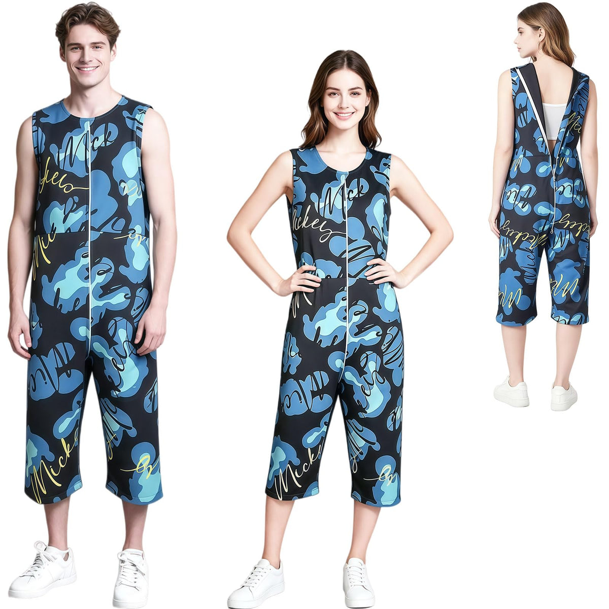 Blue Anti-Tampering Zipper Jumpsuit J234331
