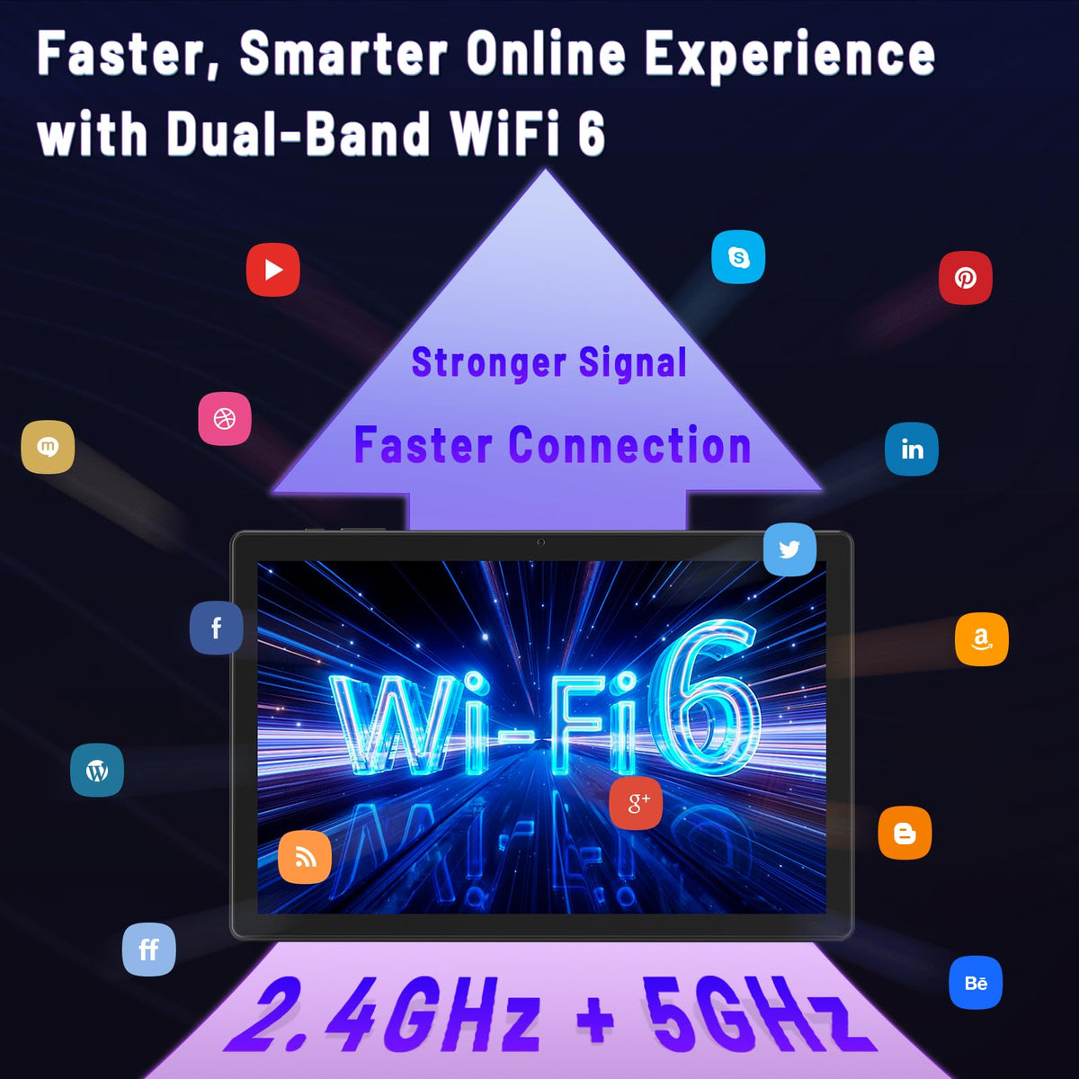 10.1 inch Android Tablet 8GB RAM 64GB ROM Black Y1308