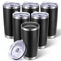 6 Pack 20oz Stainless Steel Insulated Tumbler with Lid L888925