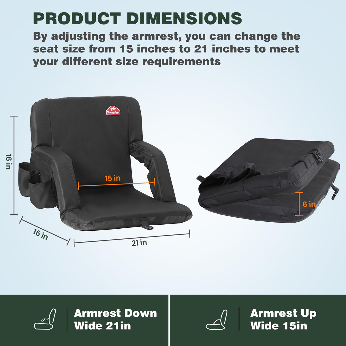 Foldable Stadium Seats 2-Pack with Shoulder Straps X62792