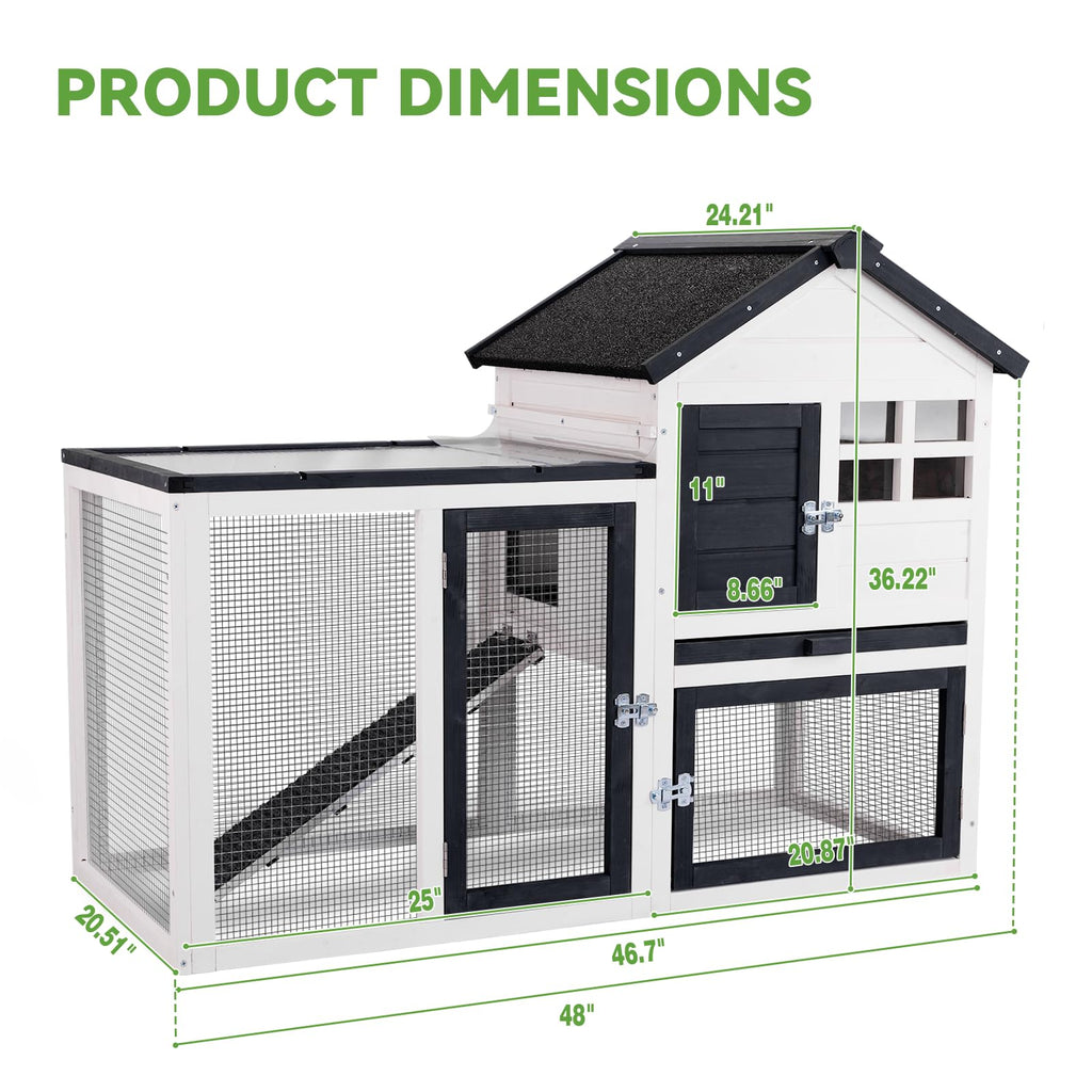 Rabbit Hutch Bunny Cage with Mesh Floor L856484