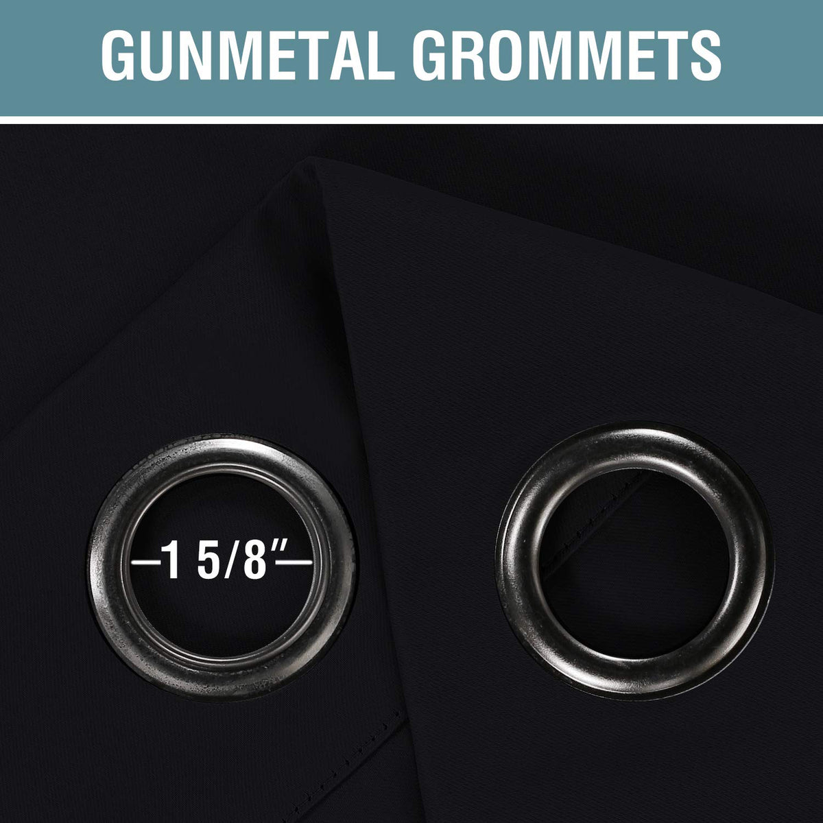 100% Blackout Thermal Insulated 96 inch Grommet Curtains P9305