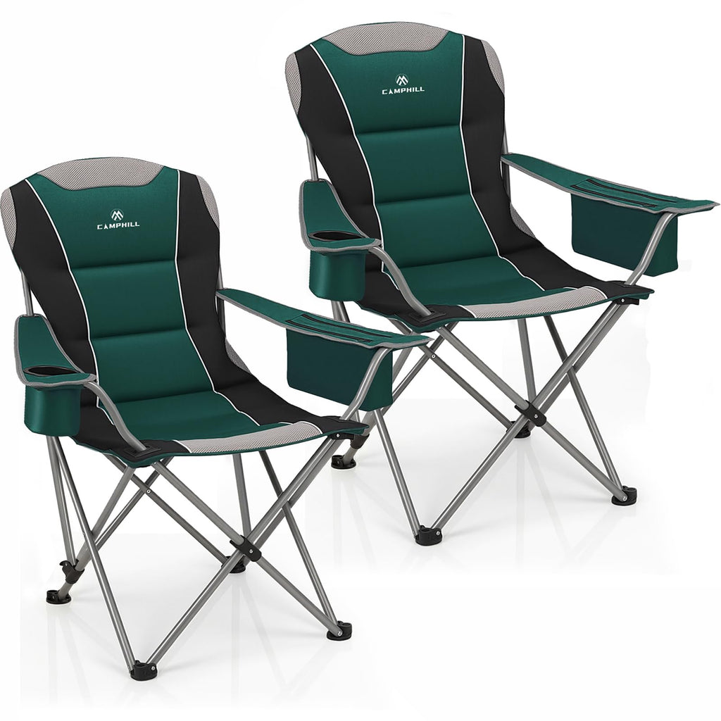 Oversized Folding Camping Chair with Cup Holder, 2 Pack M675