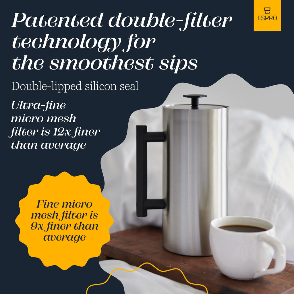 32oz Stainless Steel French Press D411