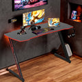 47 Inch Z Shaped Gaming Desk with Headphone Hook C35335