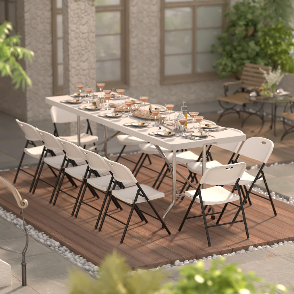 Heavy Duty Plastic Folding Chair with Reinforced Steel Frame X2776