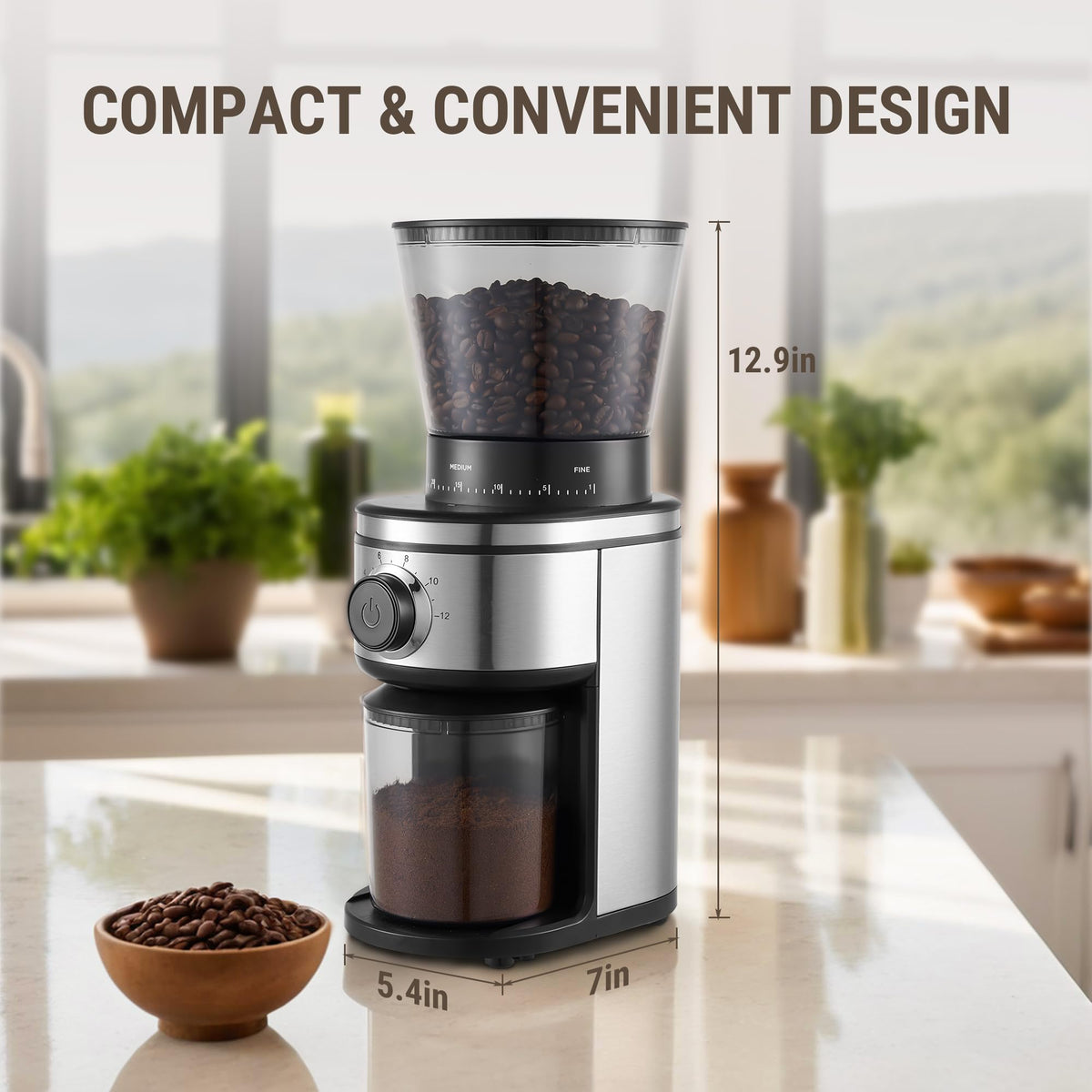 Electric Conical Burr Coffee Grinder with 30 Grind Settings U30416