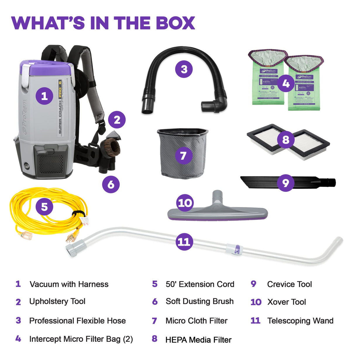 6 Quart Corded Backpack Vacuum with Telescoping Wand Tool Kit B8256
