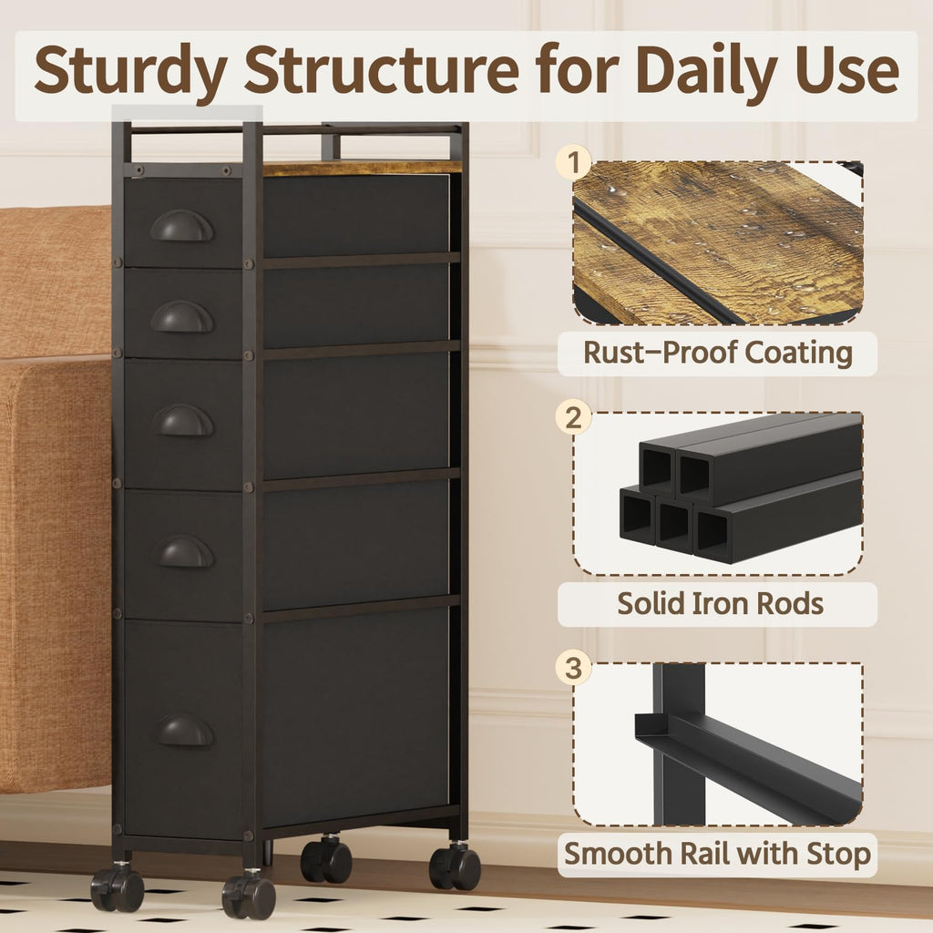Black Narrow Storage Cabinet Q31740