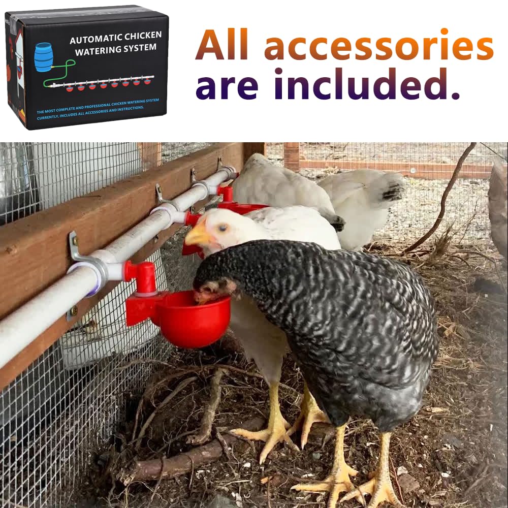 Automatic Chicken Watering System with Hose Connector Kit Y357771
