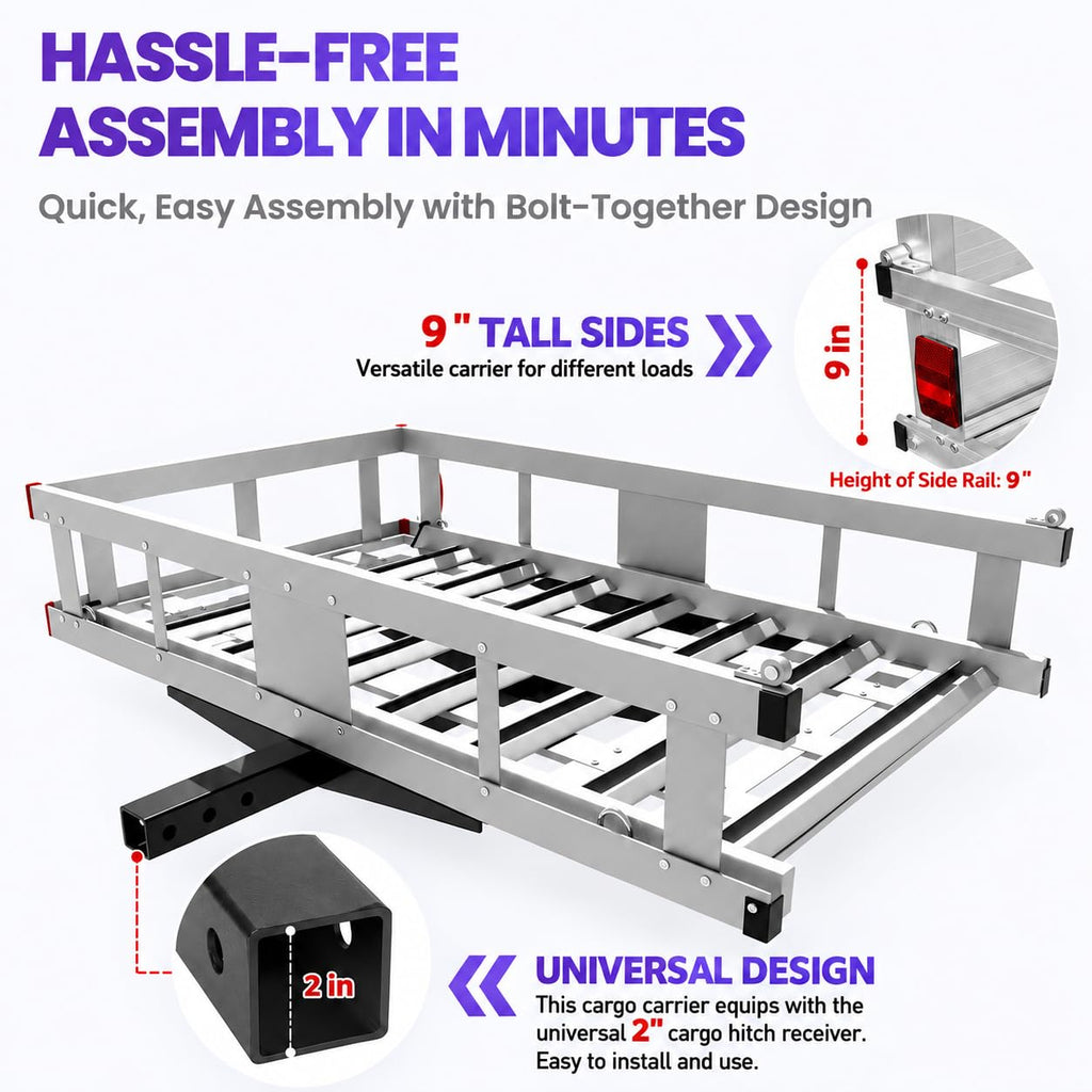 Heavy-Duty Aluminum Hitch Cargo Carrier U9300