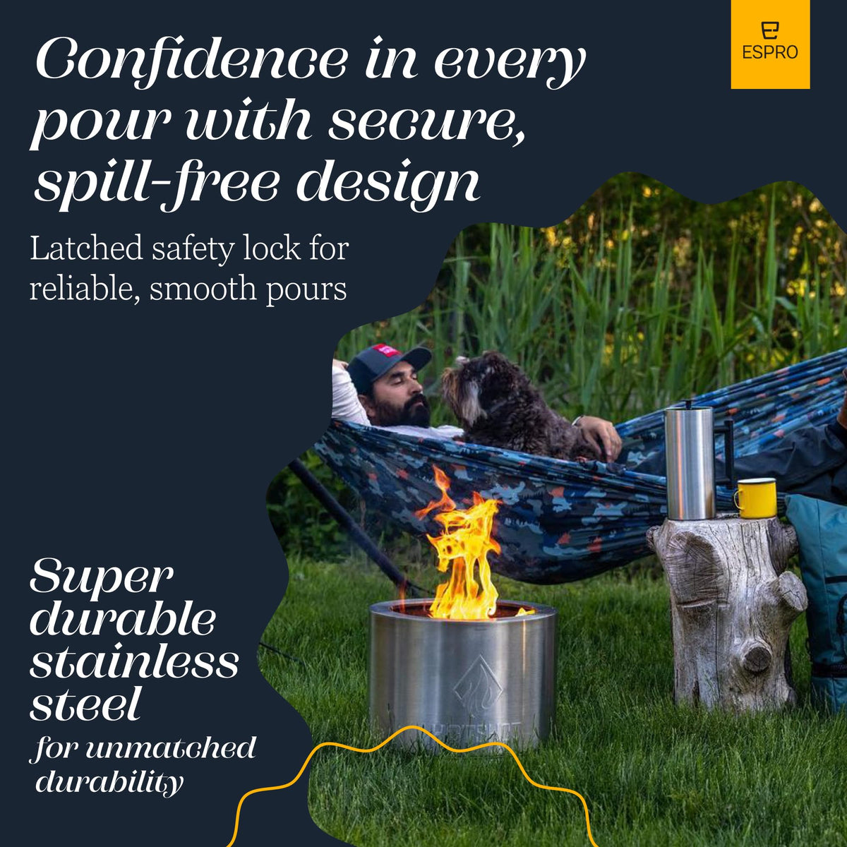 32oz Stainless Steel French Press D411