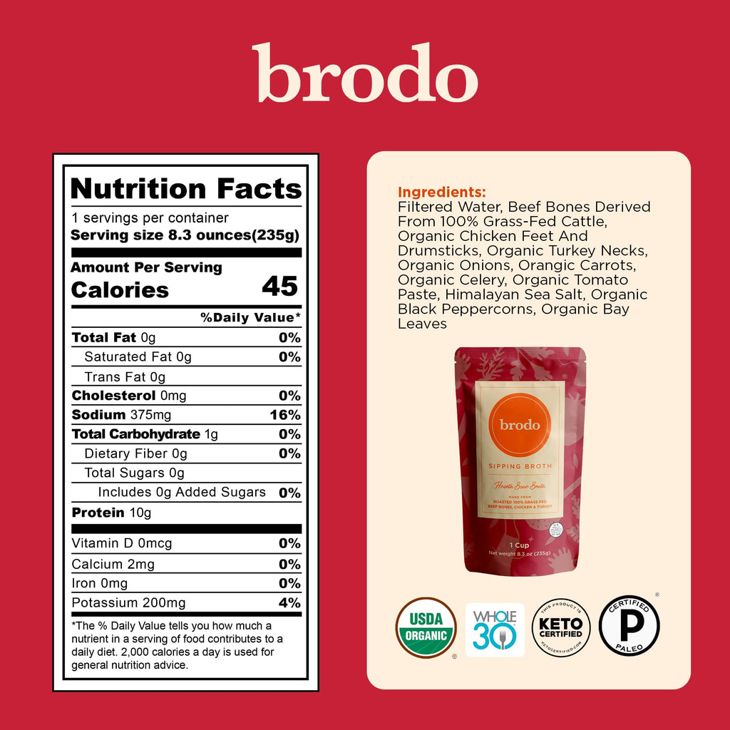 Organic Chicken & Beef Bone Broth 6x 8.3 oz E4786
