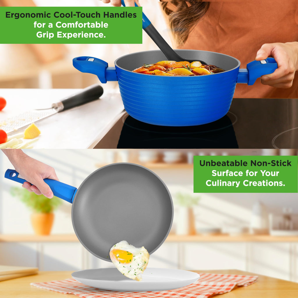 12 Pc Blue Nonstick Cookware Set O126