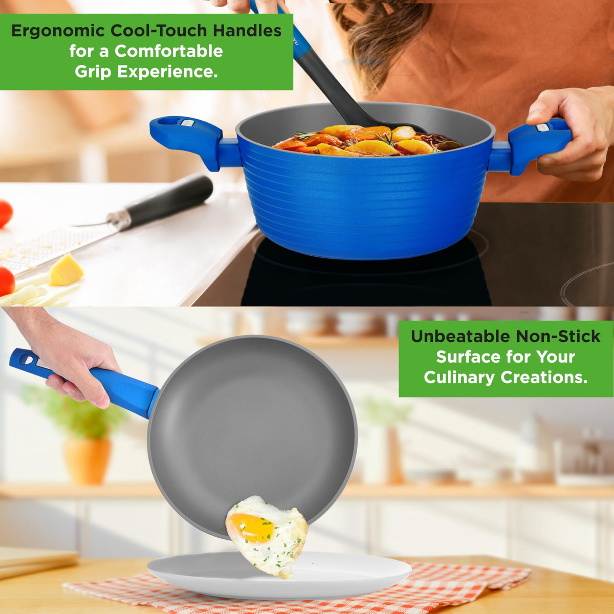 12 Pc Blue Nonstick Cookware Set O126
