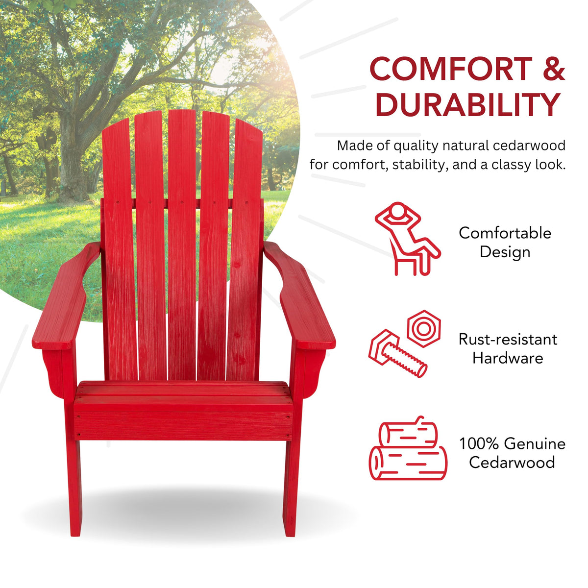 Chili Red Wooden Adirondack Chair R2124