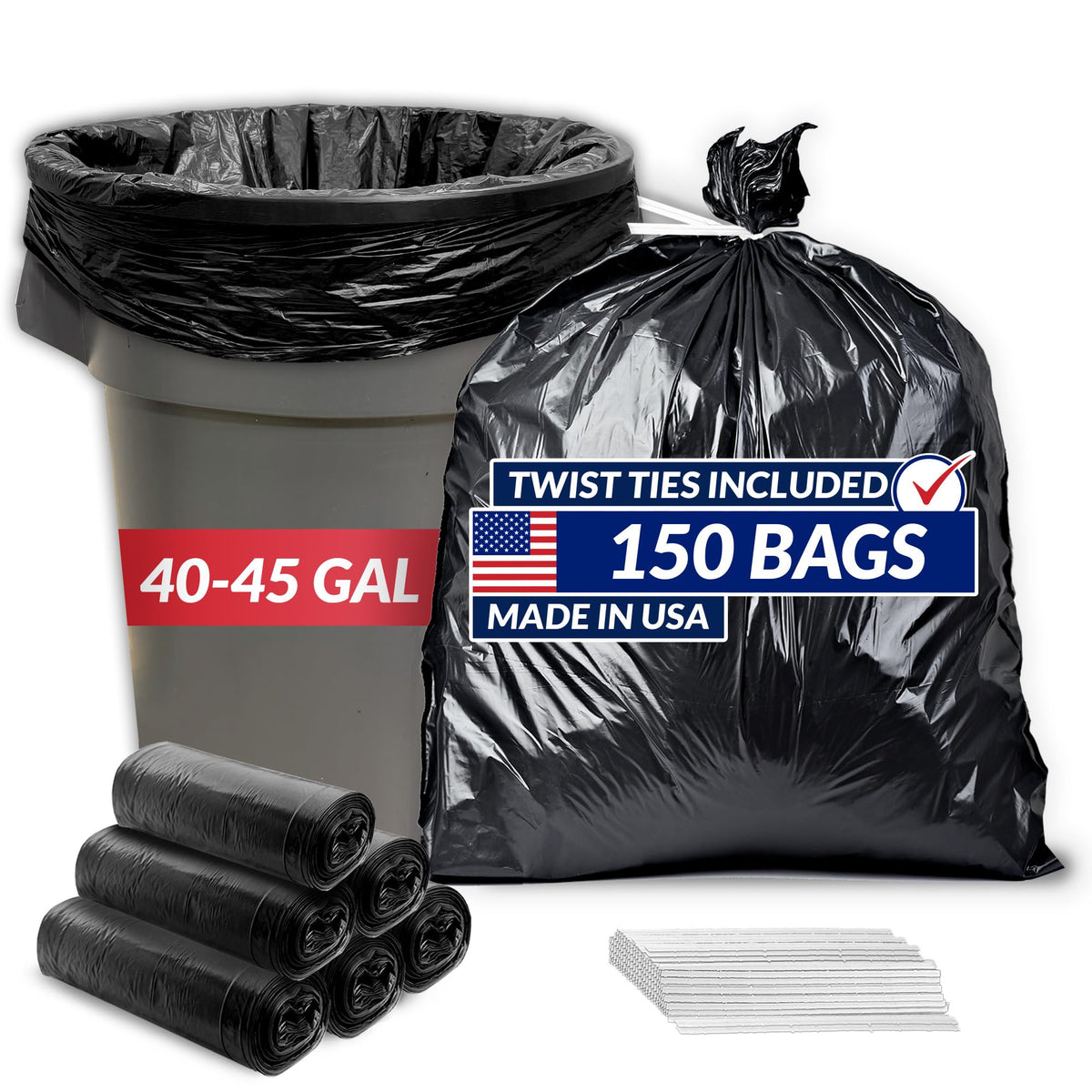 40 to 45 Gallon Heavy Duty Trash Bags D24767