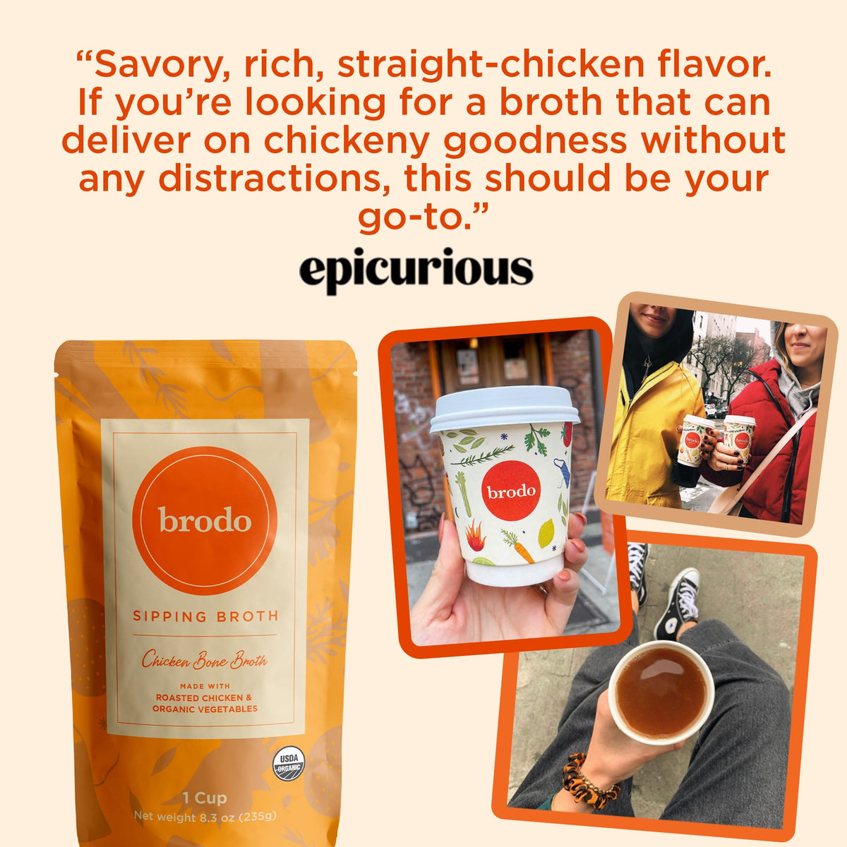 Organic Chicken & Beef Bone Broth 6x 8.3 oz E4786