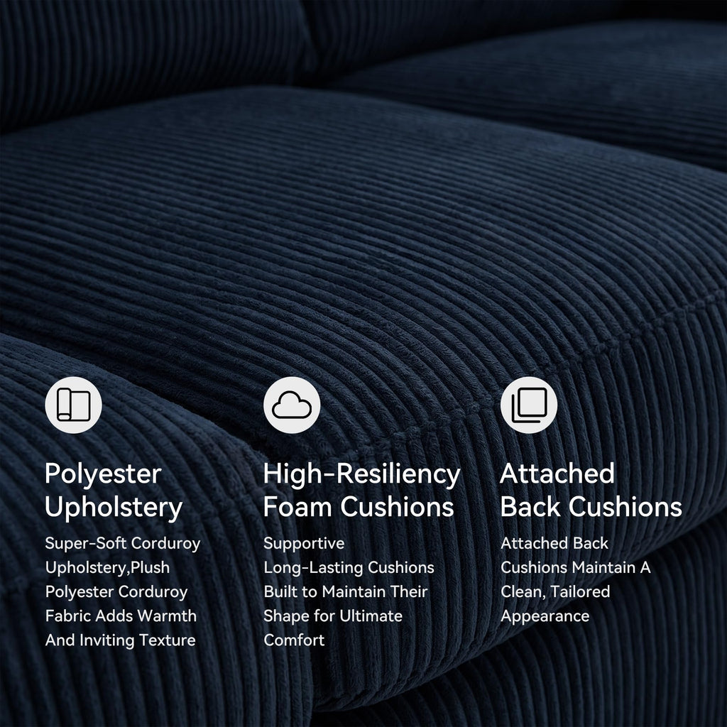 Navy Corduroy Sofa F142