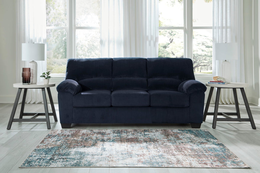 Navy Corduroy Sofa F142