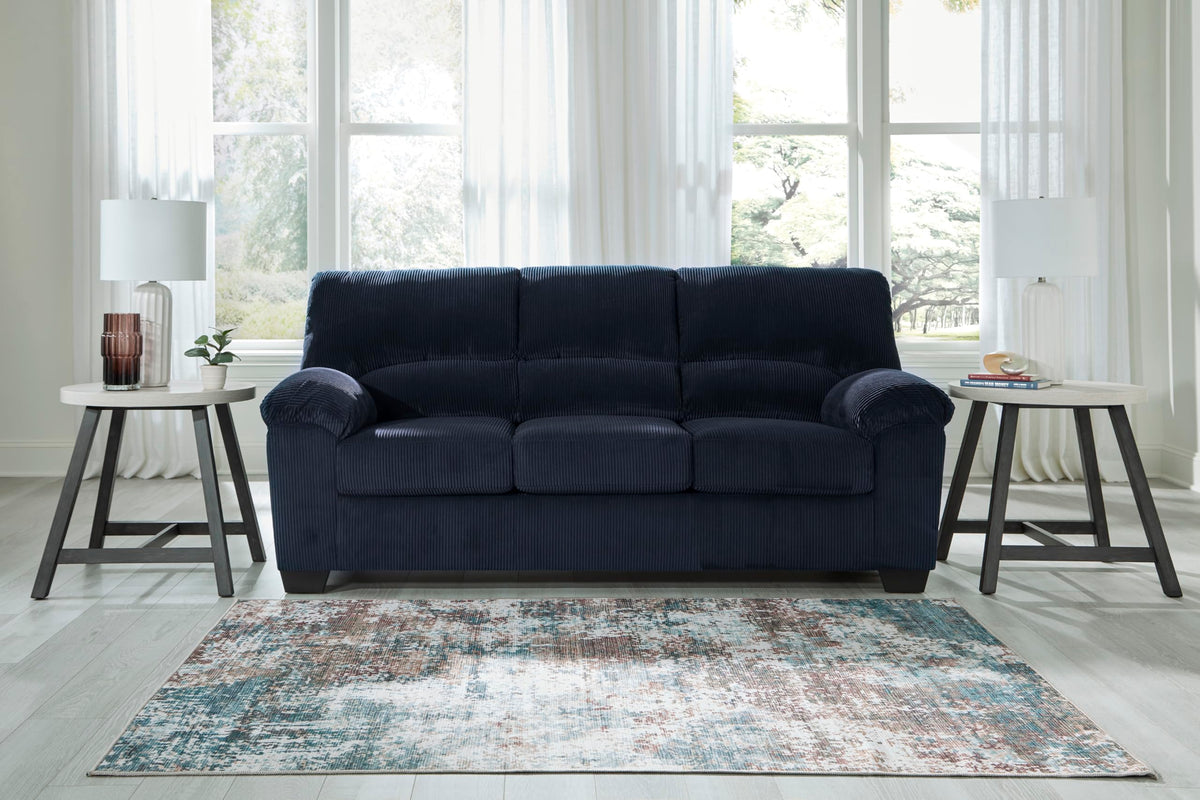 Navy Corduroy Sofa F142