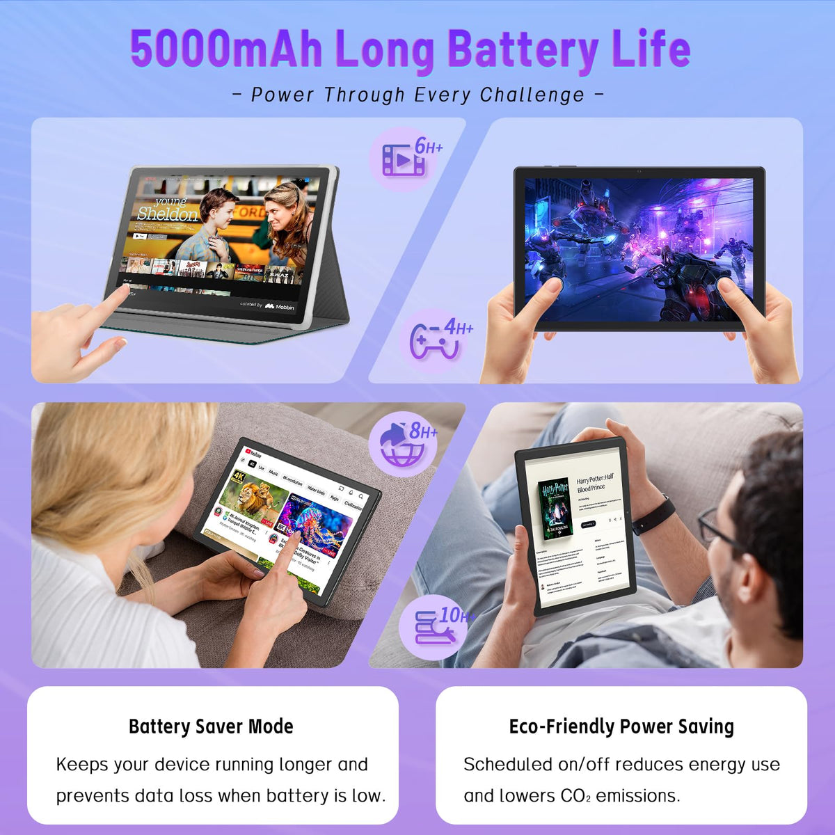 10.1 inch Android Tablet 8GB RAM 64GB ROM Black Y1308