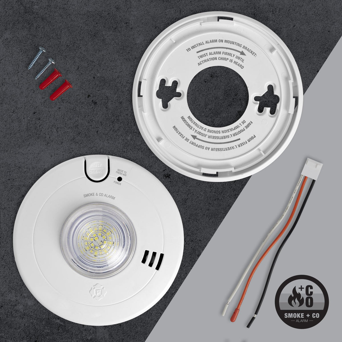 Hardwire Combination Smoke & Carbon Monoxide Alarm with LED Strobe O468086