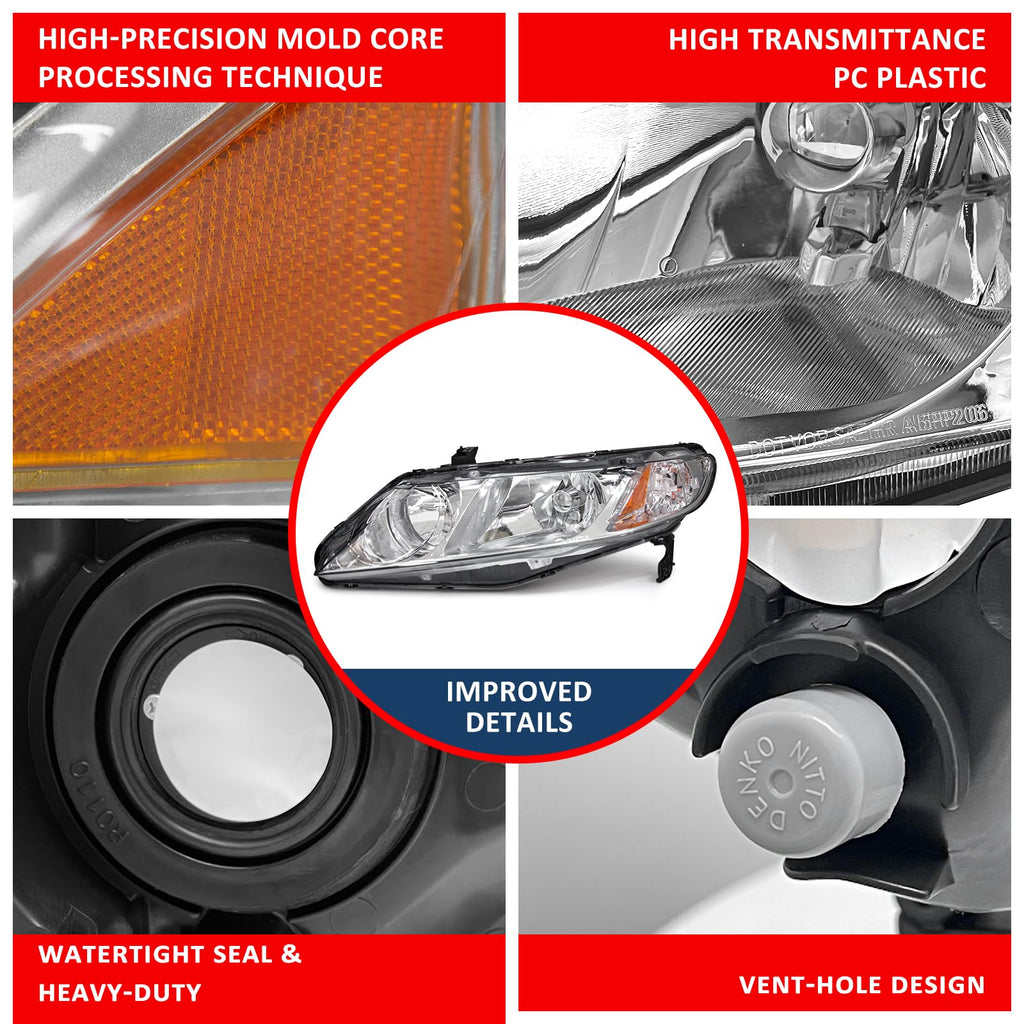 2006-2011 Honda Civic Halogen Headlight T3512