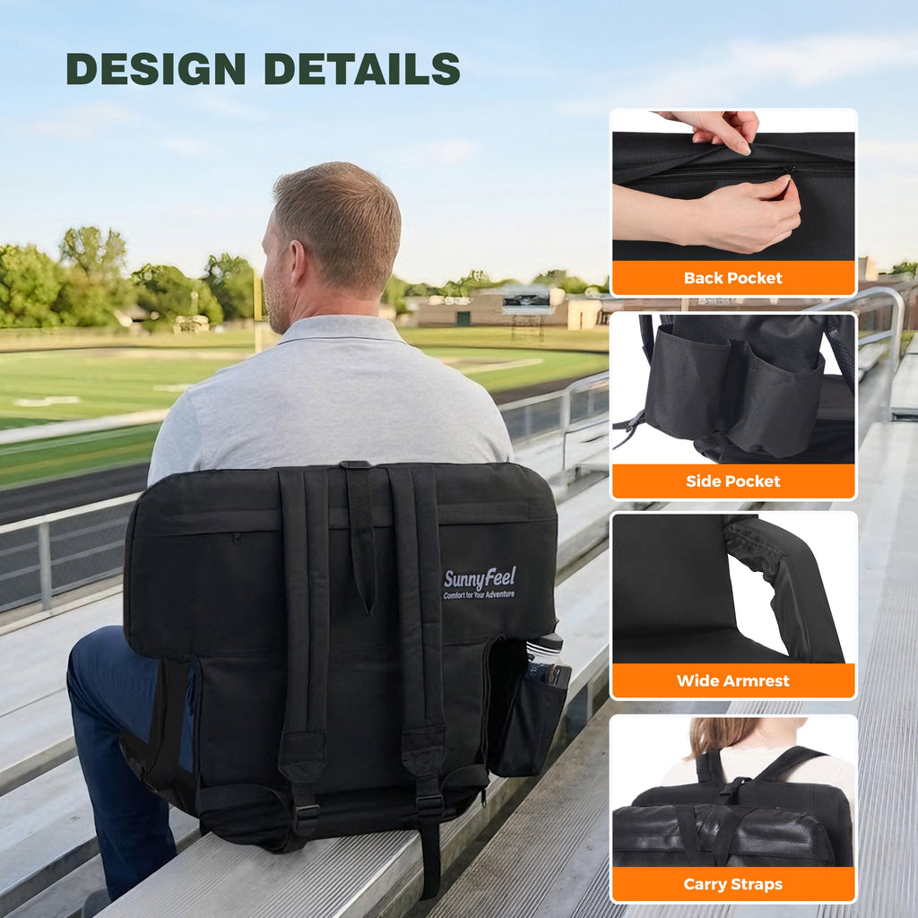 Foldable Stadium Seats 2-Pack with Shoulder Straps X62792