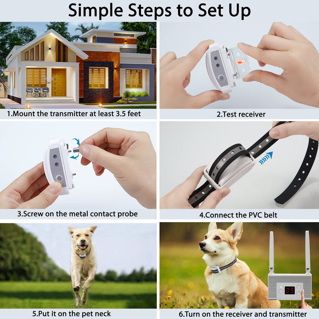 Electric Wireless Dog Fence System with Waterproof Rechargeable Collar G6279