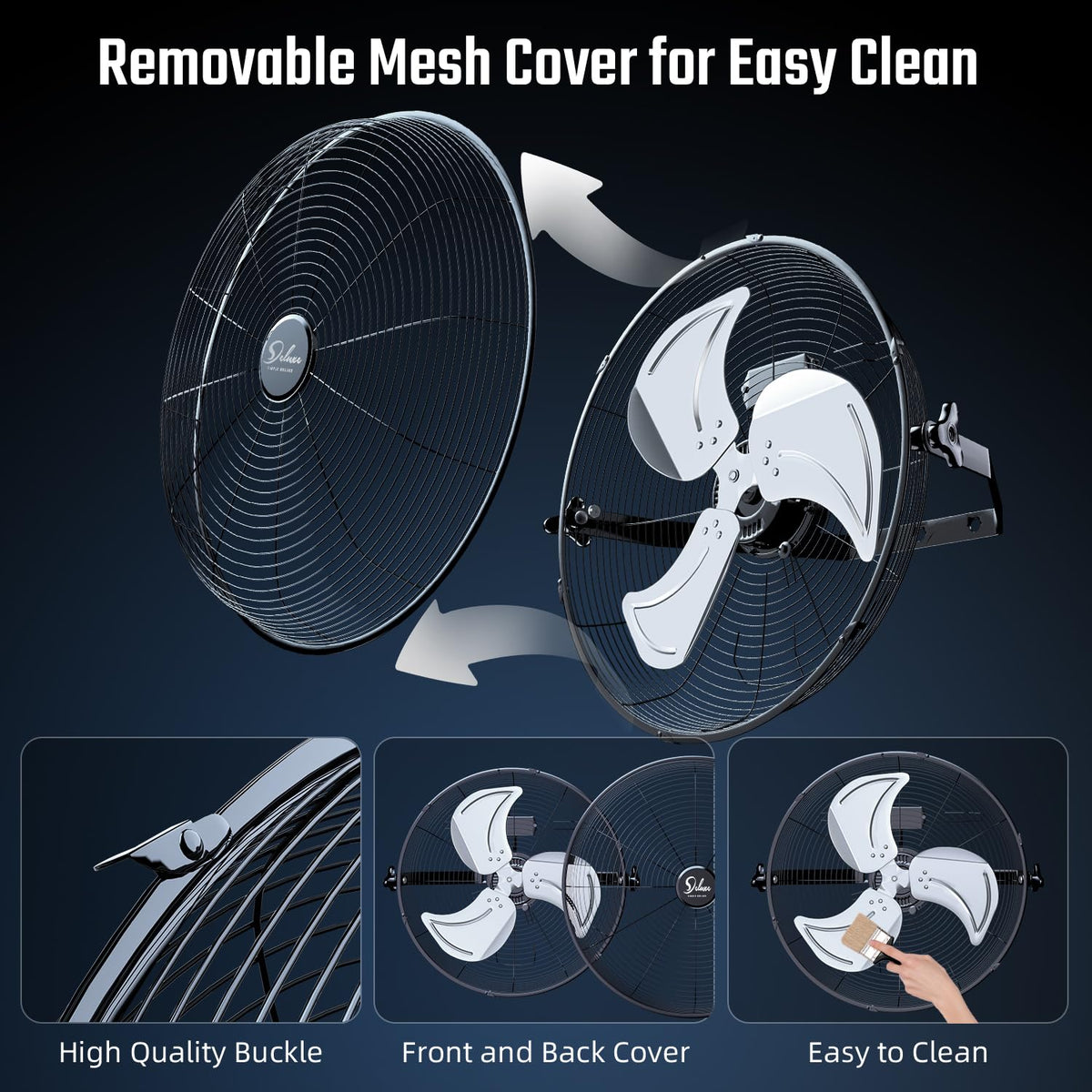 20 Inch High Velocity 3 Speed Black Wall-Mount Fan E78892