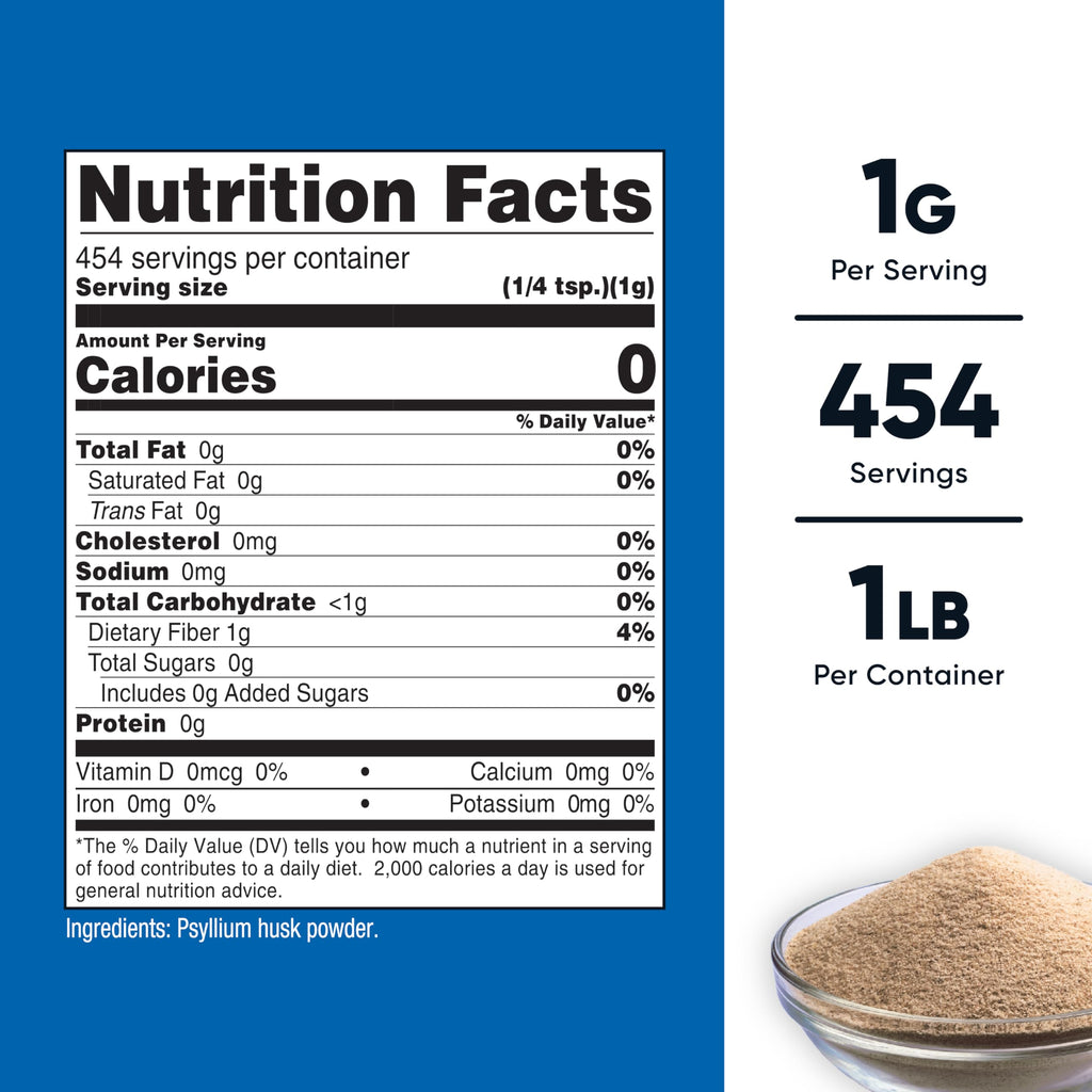 Psyllium Husk Ground Powder 1lbs Gluten Free Non-GMO A95386