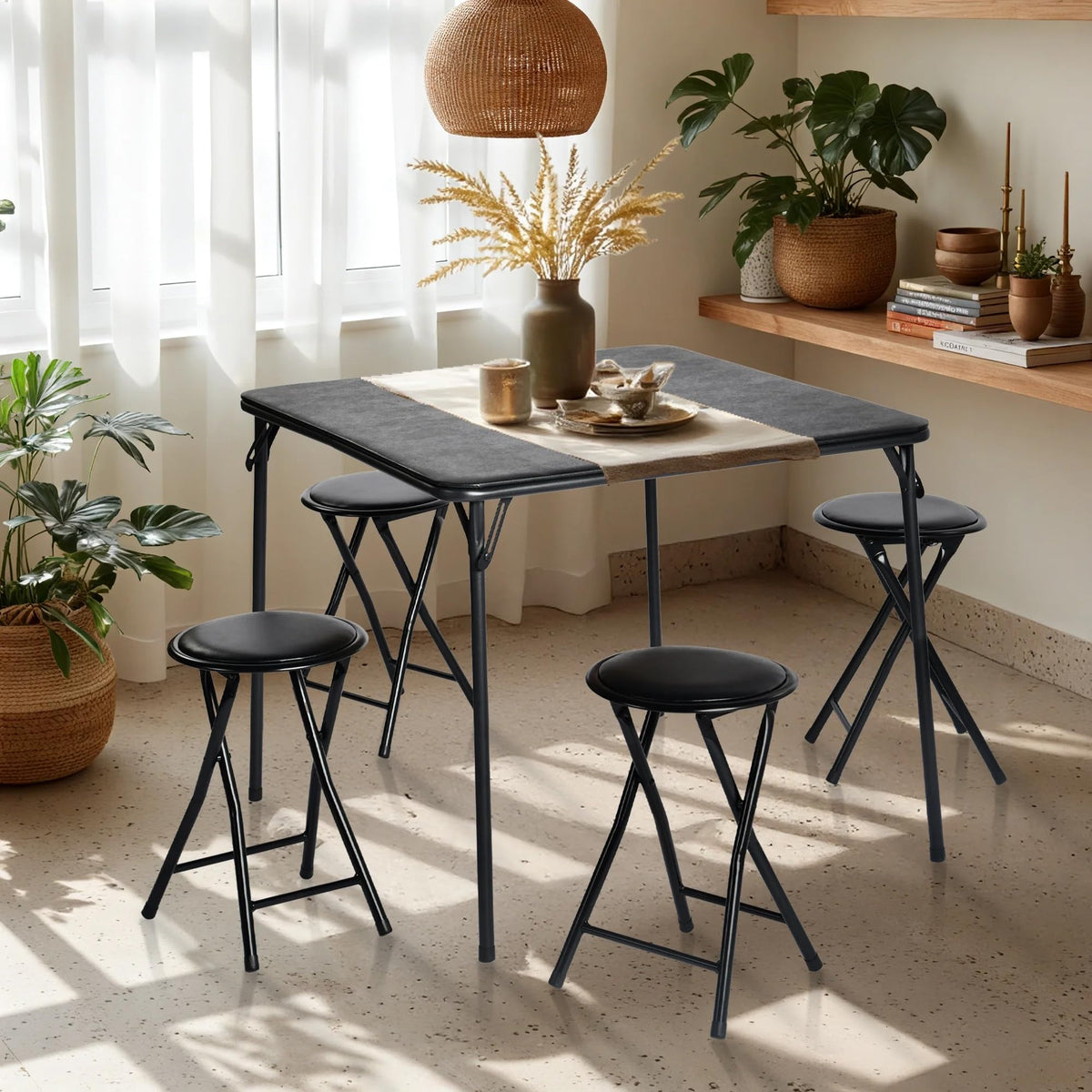 Black Folding Card Table X129370