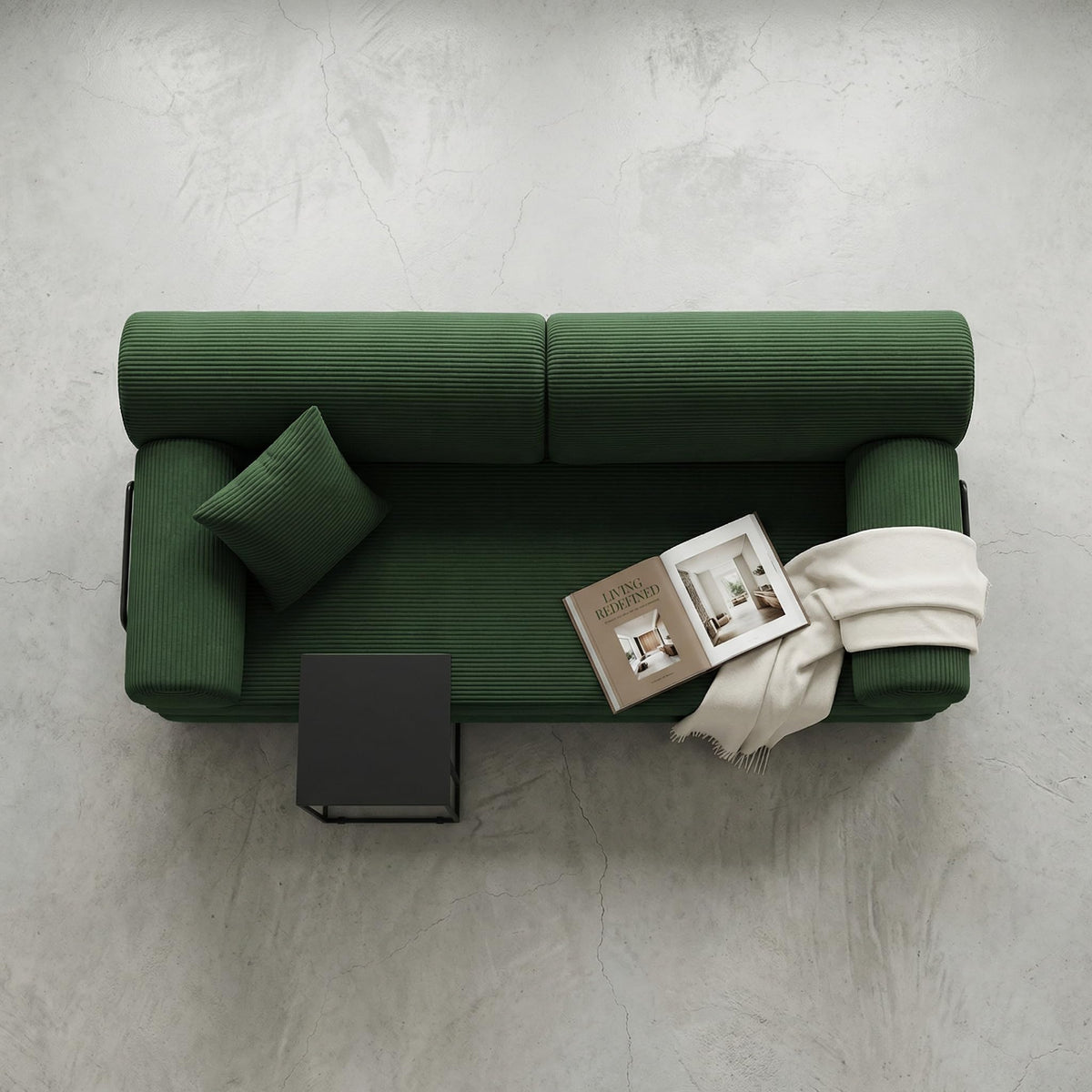 Light Gray Corduroy Convertible Sofa Bed J1579