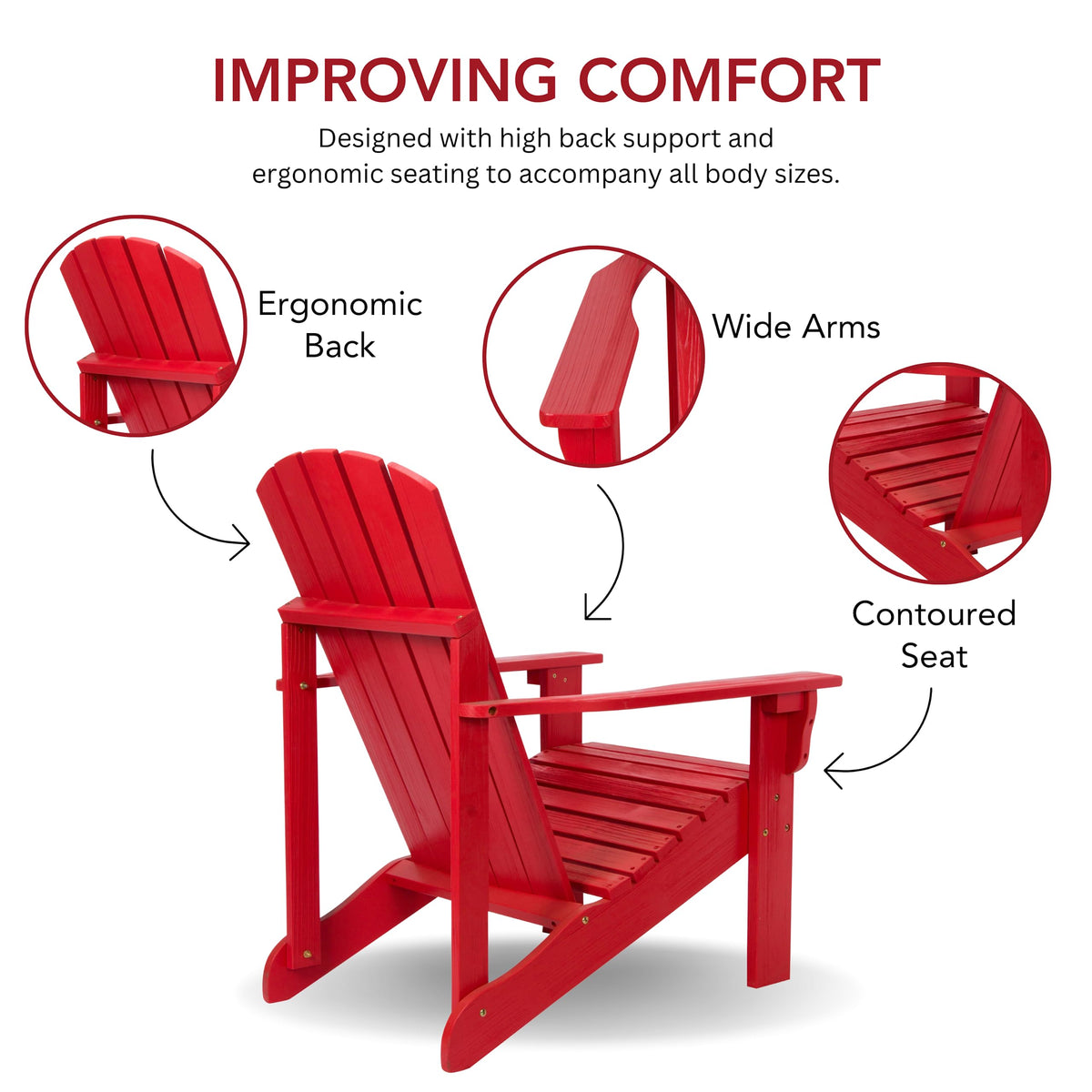 Chili Red Wooden Adirondack Chair R2124