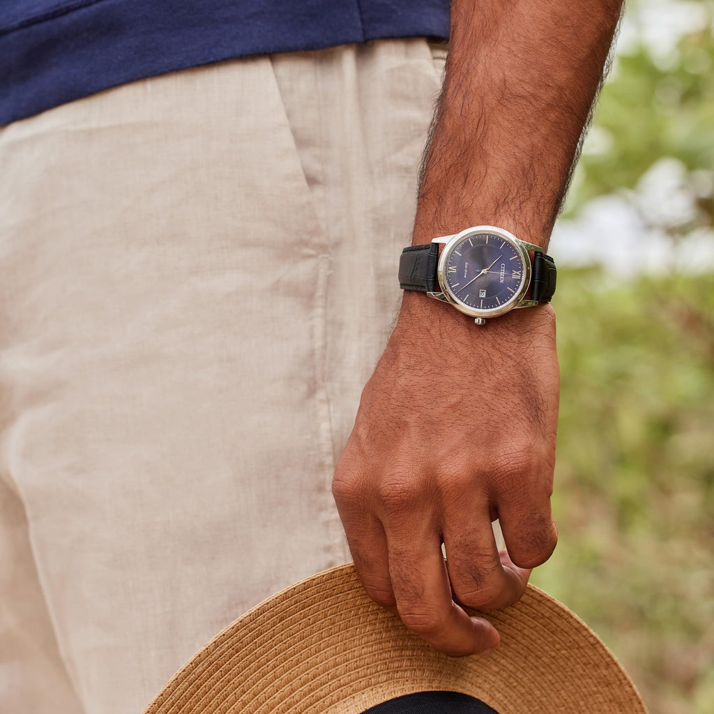 Men's Leather Strap Watch H658512