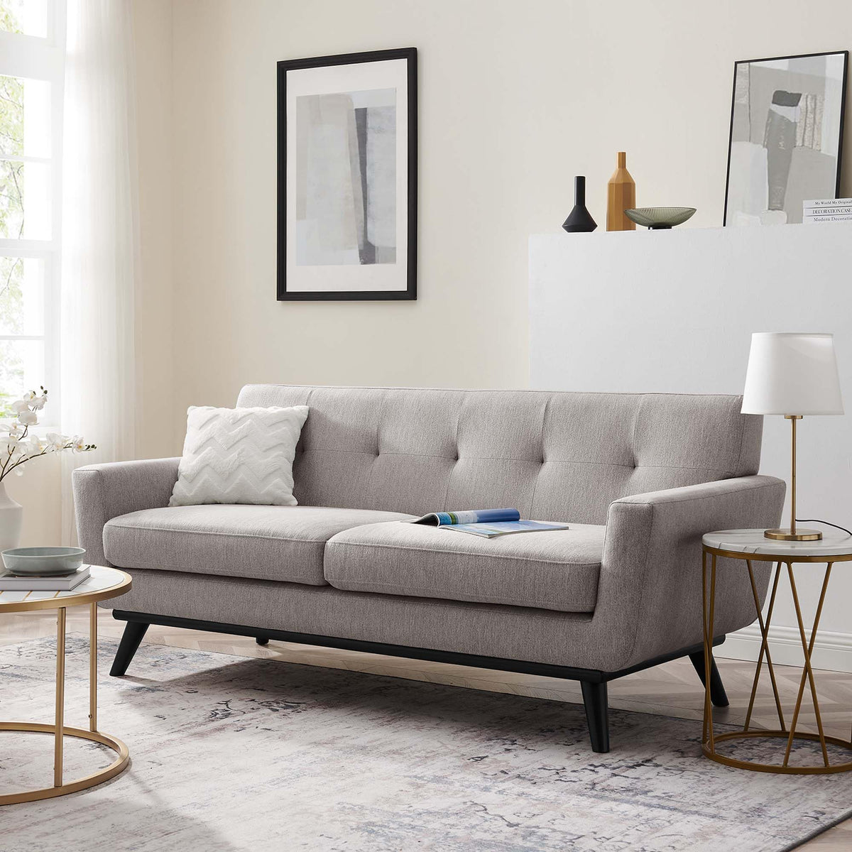 78 Inch Light Upholstered Loveseat R816578