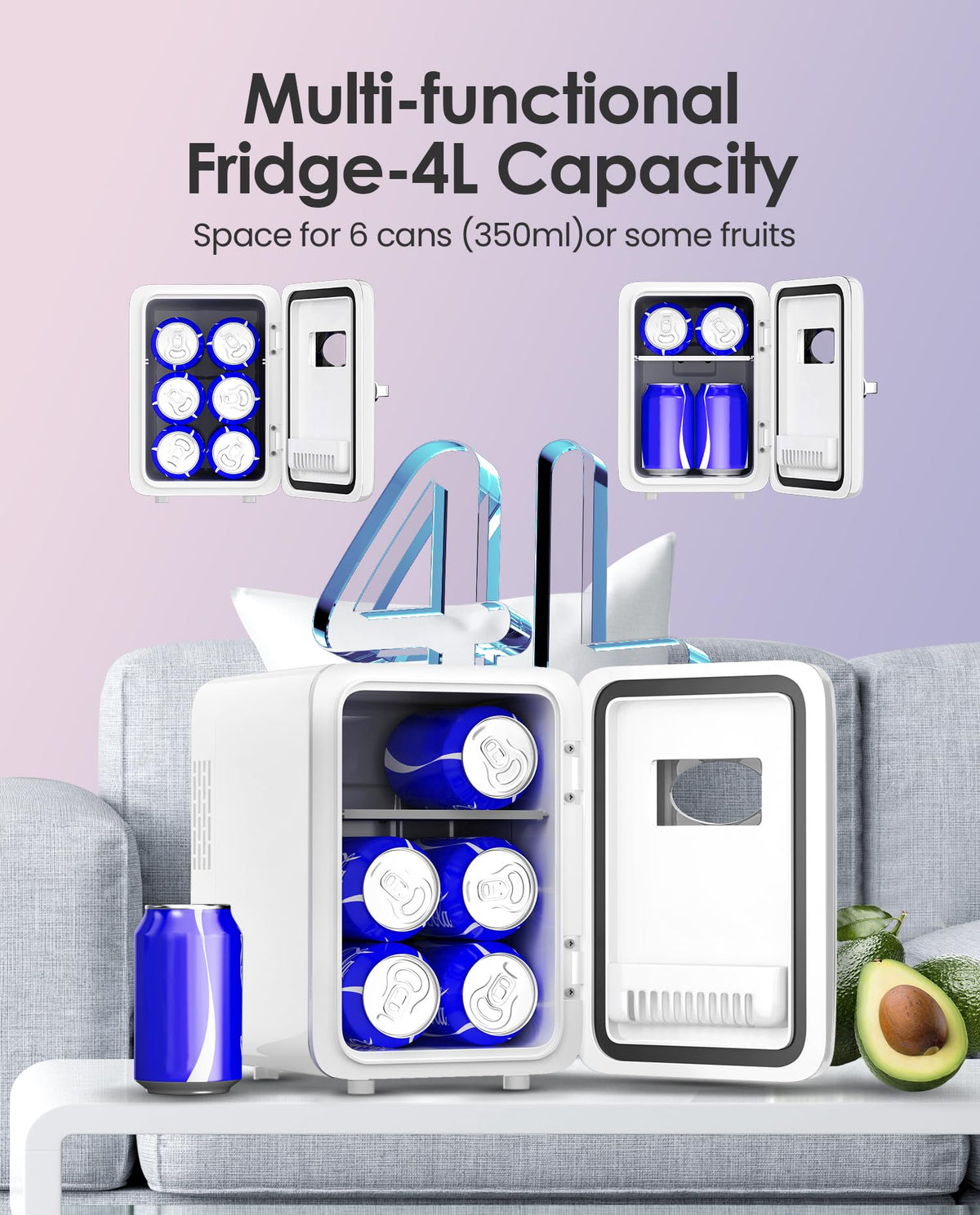 4L Pearly White Mini Skincare Fridge G857577